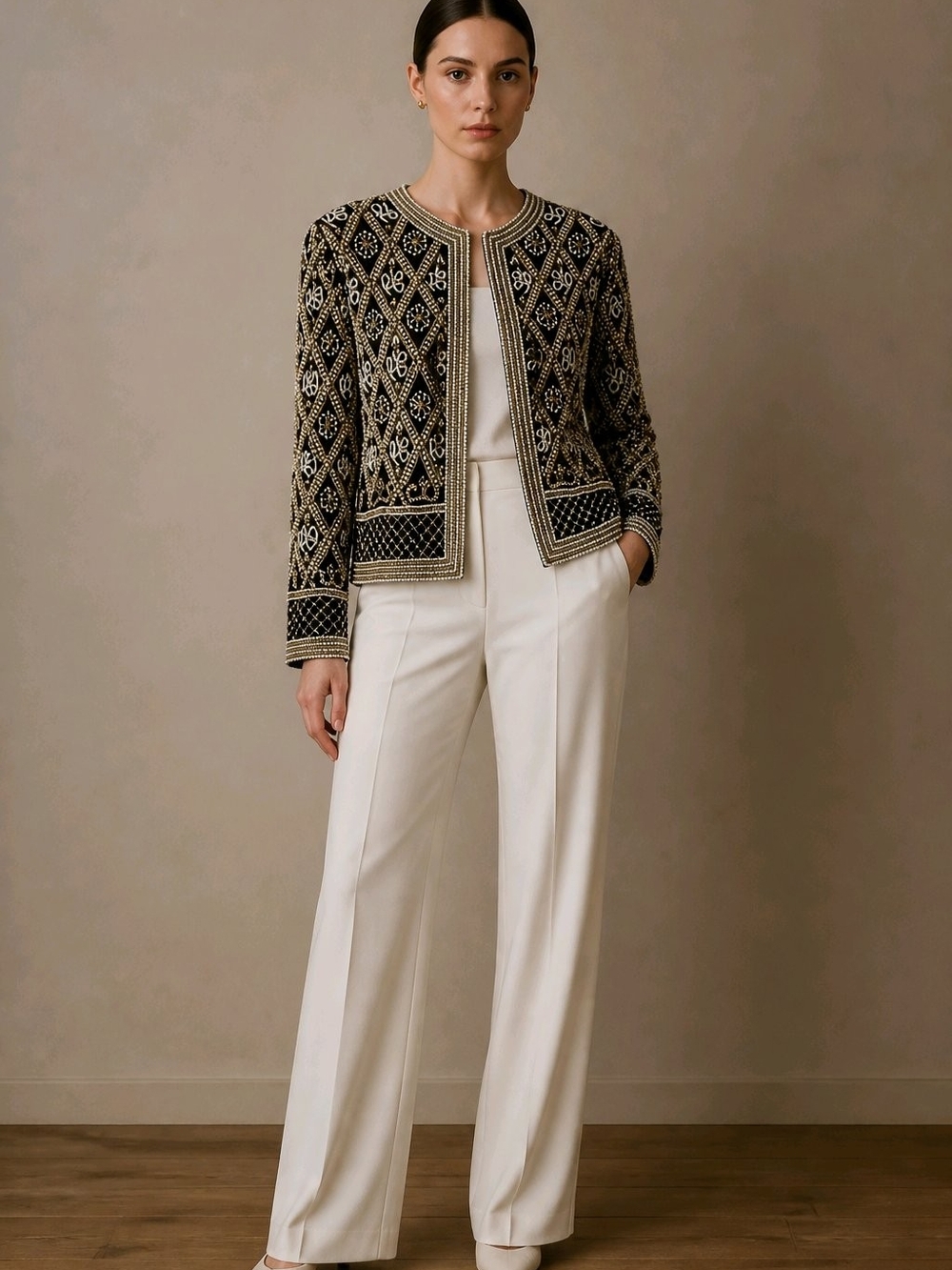 Sequin And Pearl Jacket